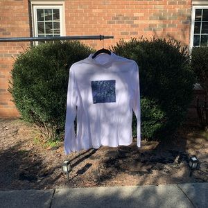 Upcycled Handmade Quilted Patchwork Turtleneck Sweater - Blue and White